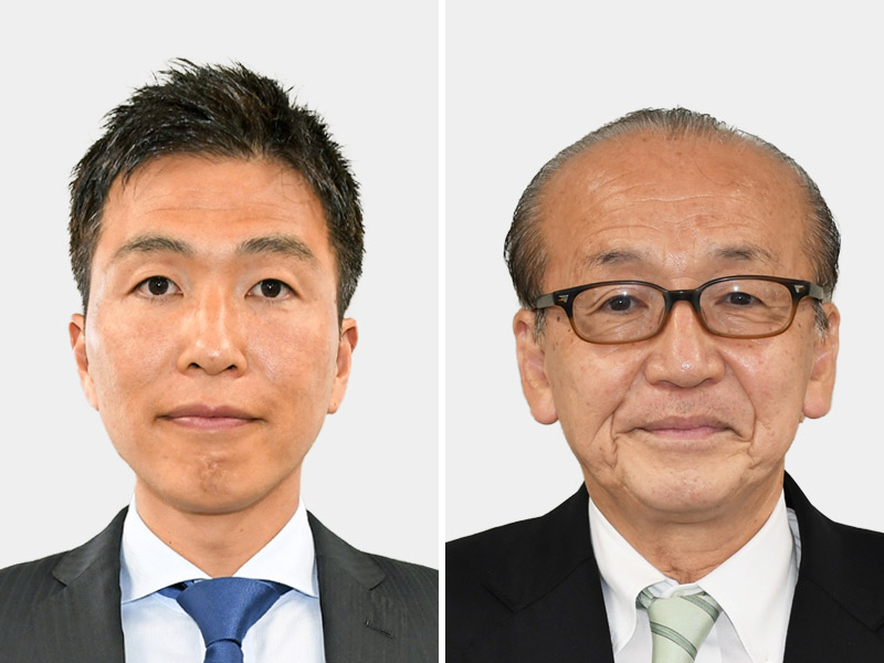 成田市長選に立候補した（左から届け出順に）雨宮真吾氏、小泉一成氏