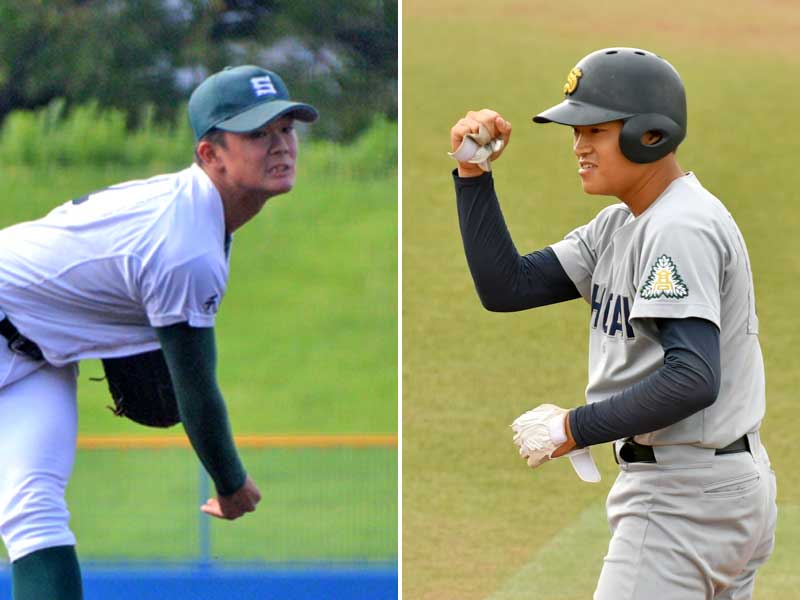 専大松戸の梅沢（左）と千葉商大付の平林