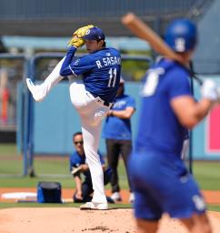 佐々木朗希、実戦形式で46球 | 千葉日報オンライン