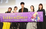 第3期主題歌発表に喜びをみせた（左から）大久保瑠美、伊駒ゆりえ、大塚剛央、潘めぐみ、石見舞菜香 （C）ORICON NewS inc.