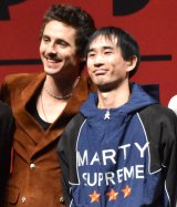 映画『マーティ・シュプリーム 世界をつかめ』主演のティモシー・シャラメ（左）、出演する川口功人 （C）ORICON NewS inc.