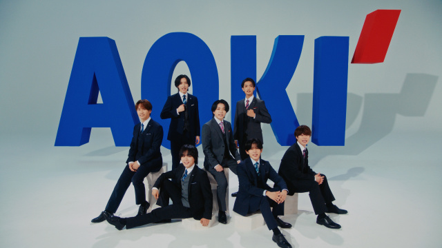 AOKIのメンズフレッシャーズ新TVCM 「なにわともあれ、スーツはAOKI。」に出演するなにわ男子