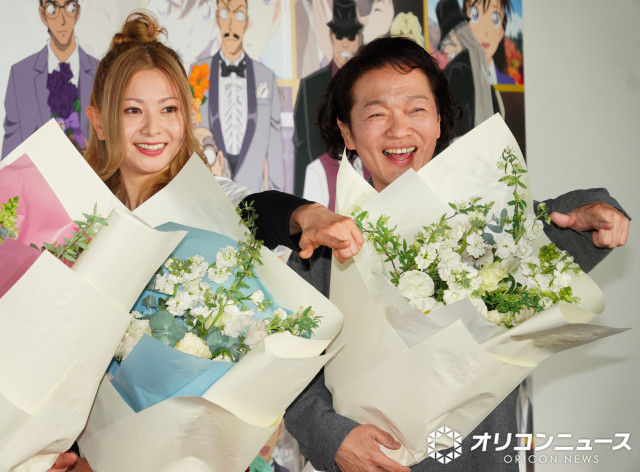 TVアニメ「名探偵コナン展」開催記念セレモニーに登壇した（左から）倉木麻衣、山口勝平 （C）ORICON NewS inc.