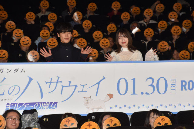『機動戦士ガンダム 閃光のハサウェイ キルケーの魔女』公開直前の第一章の舞台あいさつに参加した（左から）小野賢章、上田麗奈 （C）ORICON NewS inc.