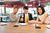 10日放送『朝だ！生です旅サラダ』（左から）勝俣州和、藤木直人、松下奈緒（C）ABCテレビ