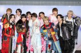 『ジュニアSTAR to FESTIVAL 2026』囲み取材に参加したジュニア（後列左から）永岡蓮王、阿達慶、宮岡大愛、山岸想、千井野空翔、元木湧（前列左から）西村拓哉、井上瑞稀、浮所飛貴、矢花黎、黒田光輝