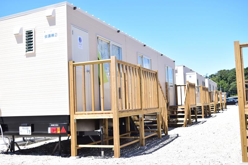 農園に設けられている休憩場などのコンテナ