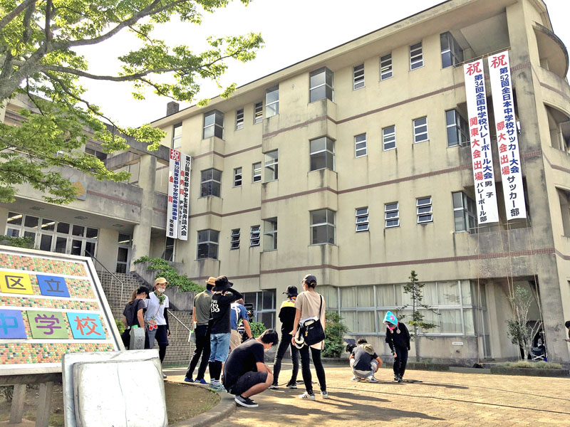 旧茂原市立西陵中で行われた撮影の様子（千葉もばらロケーションサービス提供）