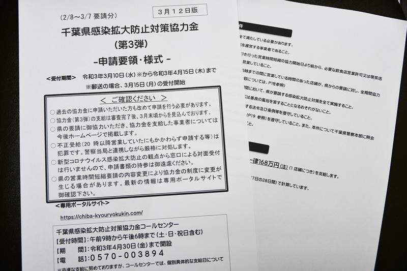 協力金の申請書類 