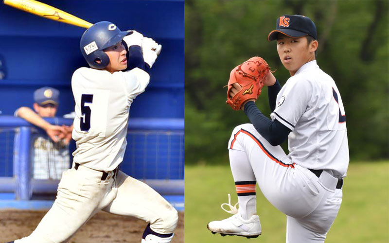 銚子商の鵜澤智（左）、木更津総合の越井