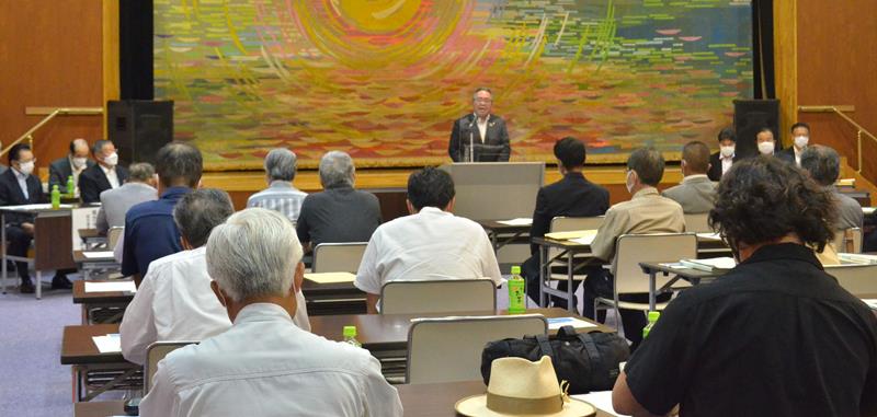 横芝光町航空機騒音等対策協議会の定期総会＝２８日、横芝光町