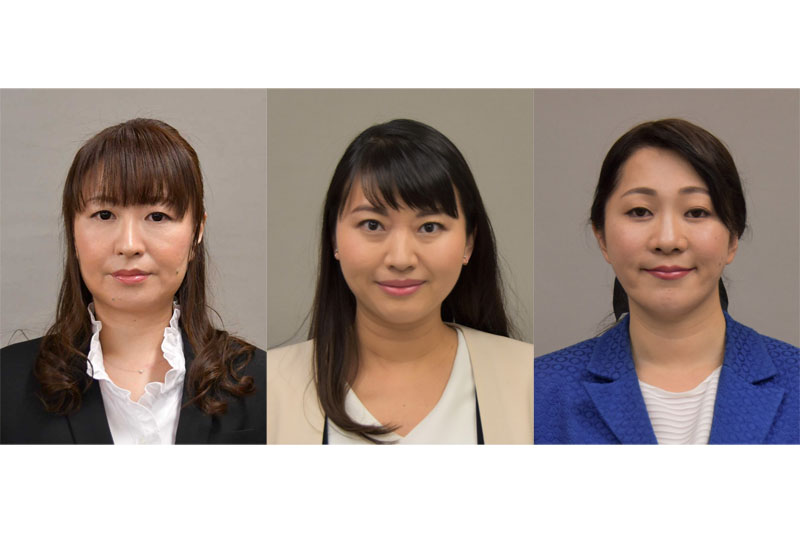 （左から）ＮＨＫ党の中村典子氏、幸福実現党の七海ひろこ氏、新党くにもりの梓まり氏
