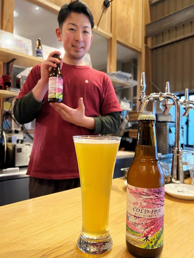 香取市産の米を使用したクラフトビール「ＣＯＬＤ　ＩＰＡ」＝香取市