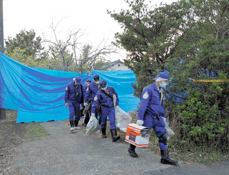 白骨化した遺体が見つかった住宅周辺＝３月２９日、木更津市下内橋