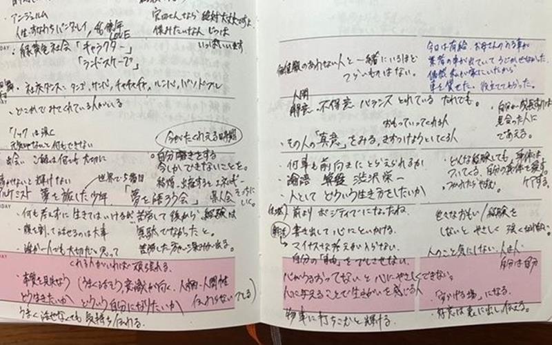 宮田さんの手帳。その時々の心境などを書き残している