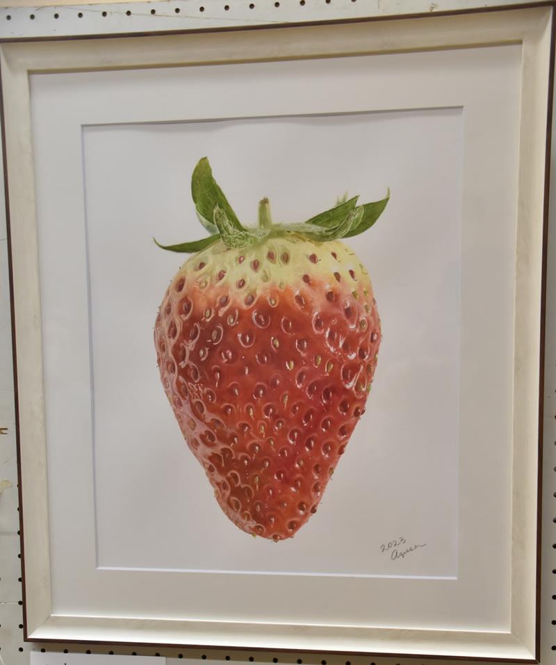 イチゴを題材に描いた芝田さんの作品