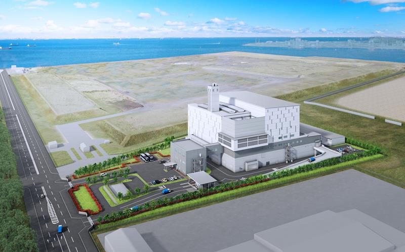 君津・安房地域６市１町の広域ごみ処理施設の完成予想図（富津市提供）