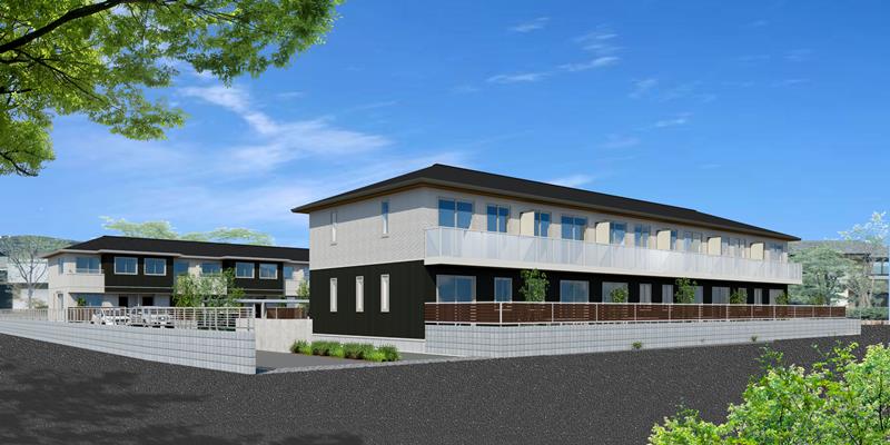 子育て支援住宅の外観イメージ（多古町提供）