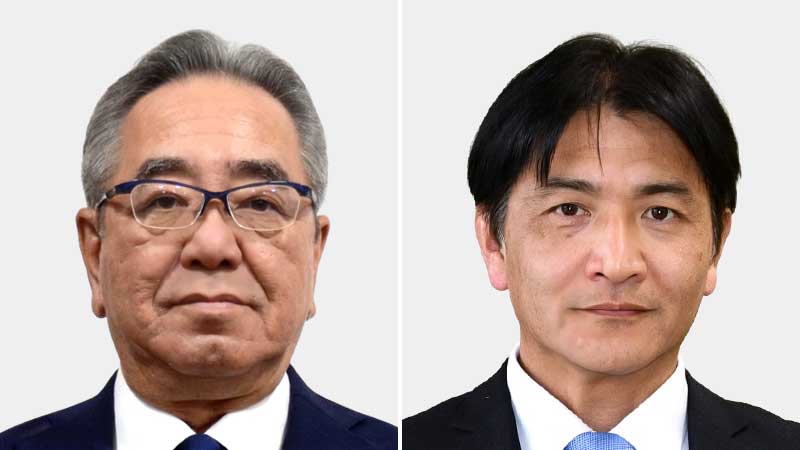 （左から届け出順）佐藤晴彦氏、小西彦治氏