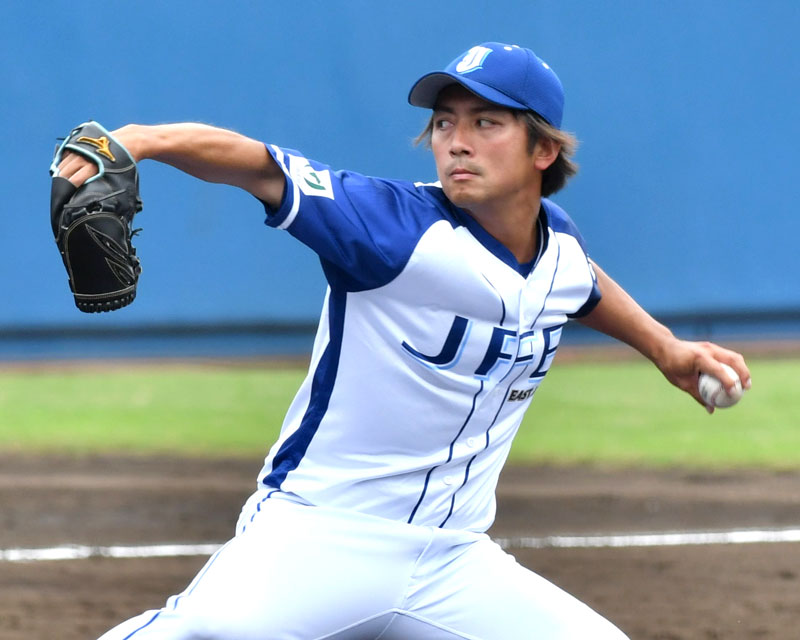 先発し6回2安打無失点と好投したJFE東日本の宇賀神