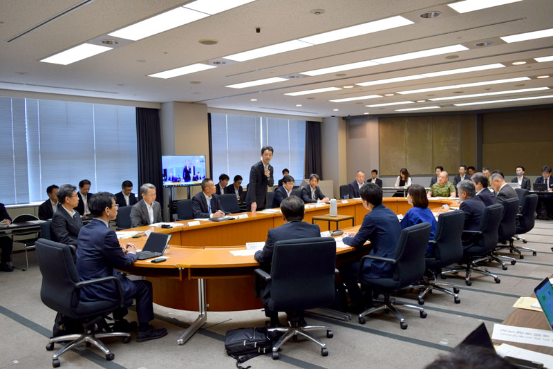 関係機関を集めた県の「能登半島地震を踏まえた関係機関連絡会議」=24日、千葉県庁