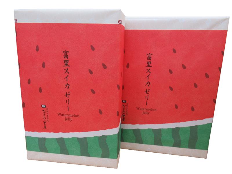 複数入りの富里スイカゼリーのパッケージ（米屋提供）