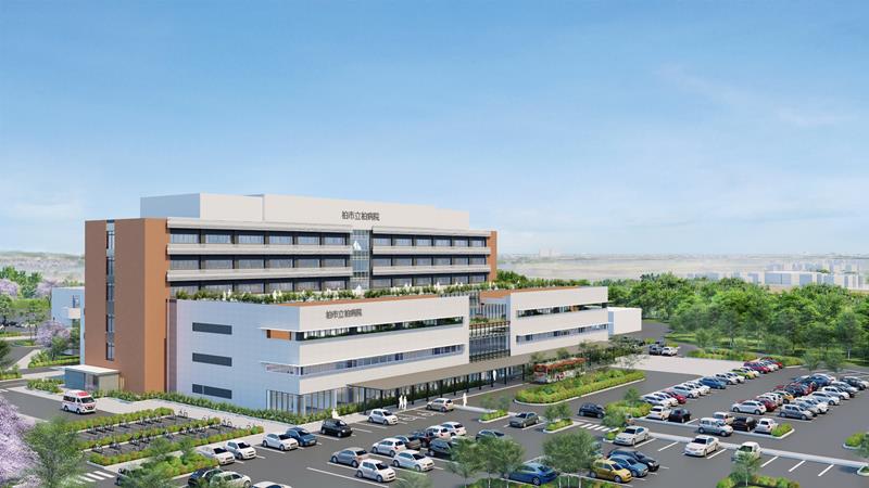 現地建て替えされる柏市立柏病院の完成イメージ（柏市提供）