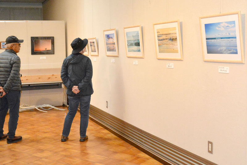 作品を見る来館者ら