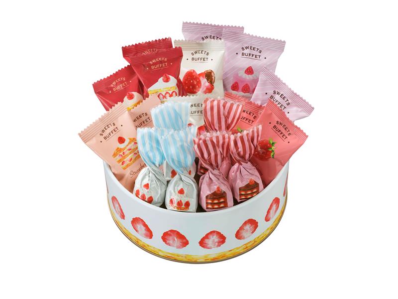 イオン限定で販売しているイチゴケーキを模した缶に入ったチョコレート(イオンリテール提供)