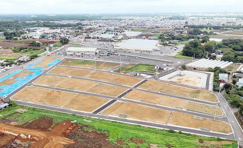 芝山町の川津場地区で整備が完了した移転代替地(NAA提供)