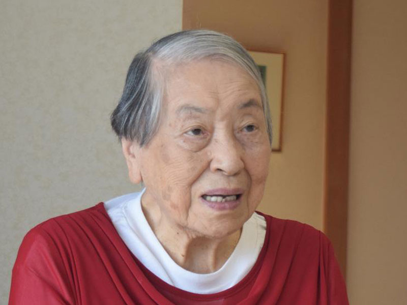 堂本暁子元千葉県知事=2022年9月、千葉市