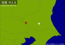 【速報】関東で地震　Ｍ２．８　震源は茨城県南部　地震が及んだ地域人口１４万人