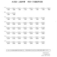 大多喜―上総中野の代替バス予定表（いすみ鉄道ホームページより）
